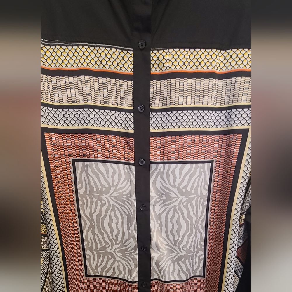 Geometric Patterned Women's Tunic Length Blouse - image 5